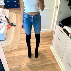 DESIGNER STUART WEITZMAN Over The Knee Suede Black Boots 6.5